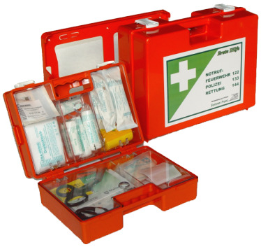 Erste Hilfe-Koffer Kunststoff ÖNORM Z1020 Typ 1 20 Jahre Haltbarkeit